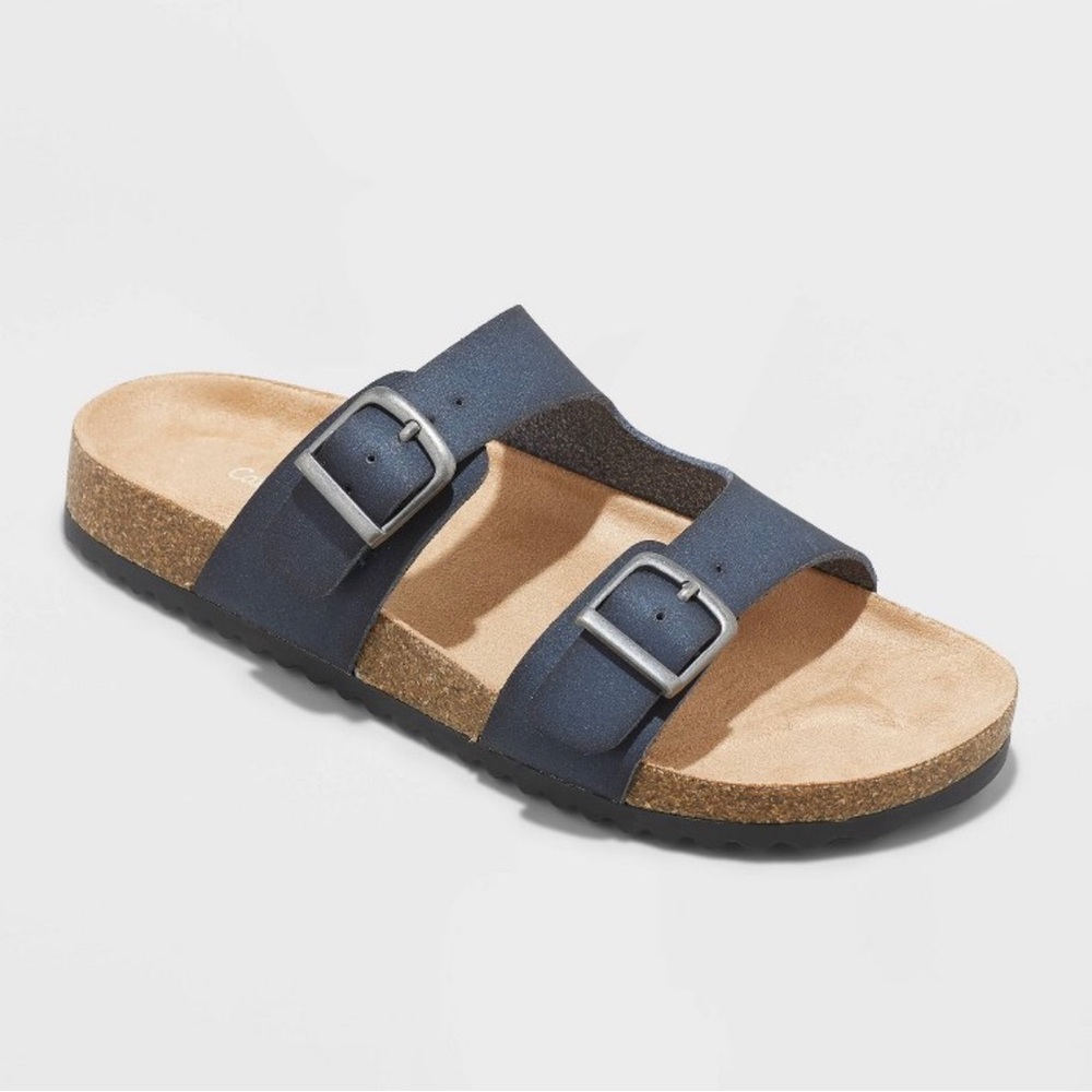 Kids' Drew Slip-On Footbed Sandals - Cat & Jack™m Navy Size 13